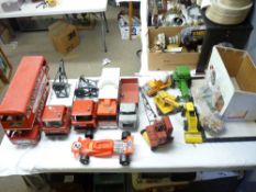 LINES BROTHERS DOUBLE DECKER BUS, 30 x 58cms with a mixed quantity of Triang, Tonka and other