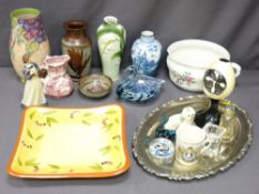 RETRO GERMAN MANTEL CLOCK by 'Marksman', a graff porcelain vase and other pottery, porcelain and