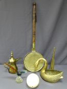 OSTRICH EGG and mixed brassware ETC