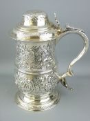 A GEORGE III LIDDED SILVER TANKARD by Peter and Anne Bateman, London 1796, 30 troy ozs