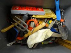 GOOD CRATE OF GARAGE & GARDEN HAND TOOLS