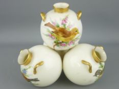 ROYAL WORCESTER - a 'stack' of four white glazed conjoined globular twin handled bowls, each bowl