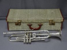 CASED SILVER PLATED CORNET, B Flat/A marked 'The Broadway'