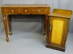 VINTAGE STYLE THREE DRAWER HALL TABLE, 80cms height, 100cms width, 44.5cms depth and an Edwardian