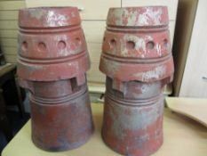 PAIR OF CHIMNEY POTS, 67cms tall