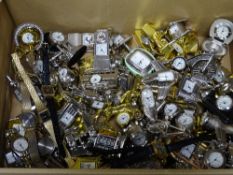 LARGE COLLECTION OF MINIATURE ORNAMENTAL CLOCKS and wrist watches