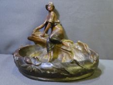 AN ART NOUVEAU COMPOSITION BOWL, probably Austrian (no maker's marks), 28cms height, 34cms width