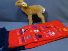 STEIFF FAWN and a British Lion's 2013 commemorative scarf