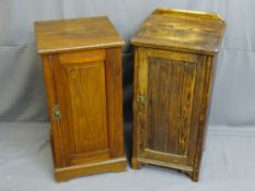 TWO CIRCA 1900 BEDSIDE POT CUPBOARDS, 76cm approximate heights