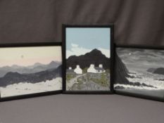 R G WARD two oils on board - 1. Snowdonia Cottages - 2. Snowdonia Sunrise, both signed with