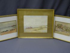 H C SHEPPARD watercolour dated 1914 and two others monogrammed APC, 24 x 34cms, 16.5 x 24cms and