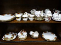 THIRTY-NINE PIECES OF ROYAL ALBERT OLD COUNTRY ROSES TEAWARE (seconds quality) and thirty-one pieces