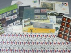 COLLECTION OF BRITISH POST OFFICE MINT STAMPS including an unseparated sheet of fifty-nine England