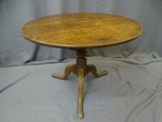 ANTIQUE OAK TILT TOP TRIPOD TABLE, 65cms height, 84cms diameter