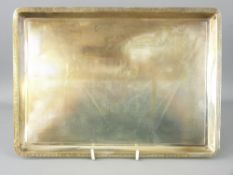 A SILVER RECTANGULAR TRAY, London 1923, maker possibly Charles Henry Dumenil, 28 x 20cms, 13.6