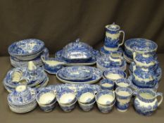 EXTENSIVE BLUE & WHITE SPODE 'ITALIAN' TABLE SERVICE, approximately one hundred pieces