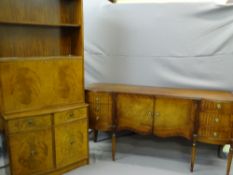 POLISHED WOOD SIDEBOARD BY 'STRONGBOW FURNITURE' with six drawers and twin central cupboards, a