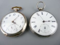 TWO CONTINENTAL SILVER/WHITE METAL POCKET WATCHES