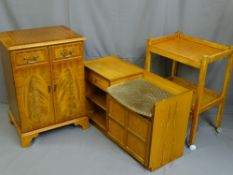 NATHAN TELEPHONE TABLE, a reproduction mahogany entertainment unit with Sony stacking audio system