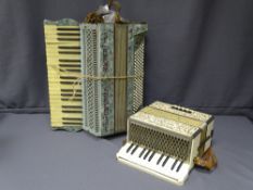 TWO VINTAGE PIANO ACCORDIONS including a Cooperatiea L'armonica by Stradella Italia, blue veined