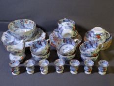 FLORAL & PANEL DECORATED VICTORIAN PART BREAKFAST SET