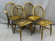 SET OF FOUR (THREE PLUS ONE) ERCOL STICK-BACK DINING CHAIRS