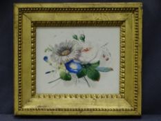 J H MENNASTER watercolour - still life flowers, entitled label verso, 16 x 19.5cms