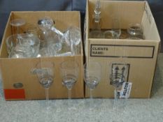 TWO BOXES OF VICTORIAN & LATER GLASSWARE