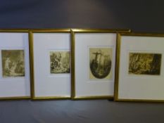 Four limited edition 20th Century etching reprints after REMBRANDT, various sizes