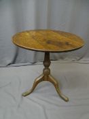 ANTIQUE OAK TILT TOP TRIPOD TABLE, 71.5cms height, 66cms diameter top
