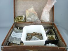 VINTAGE SUITCASE containing a large quantity of British and foreign pre-decimal and later coinage