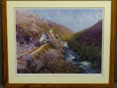 JOHN AUSTIN GRA limited edition print (191/500) - titled 'Aber Glaslyn Pass', numbered and signed in