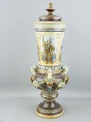 VILLEROY & BOCH - METTLACH, German stoneware vase and cover having four upper panels by Christian