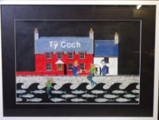 IEUAN LEWIS (Born Amlwch, Anglesey 1948 now resident Aberaeron) acrylic - humorous and colourful
