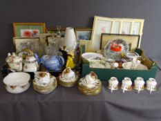 TWENTY-NINE PIECES OF ROYAL ALBERT OLD COUNTRY ROSES TEAWARE and a mixed selection of vintage glass,