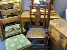 ANTIQUE FURNITURE - commode, pair of chairs, side table, mirror, standard lamp ETC