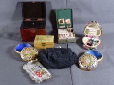 TRINKET BOXES, vintage purse ETC