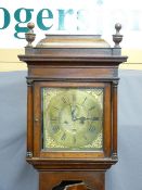 GEORGE III BRASS DIAL OAK LONG-CASE CLOCK by Seddon, Frodsham, 12½ inch square dial set with roman