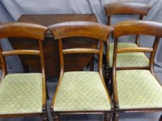ANTIQUE GATE LEG TABLE & SET OF FOUR DINING CHAIRS