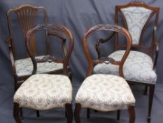 SALON CHAIRS - a pair of balloon backs and two elbow chairs