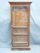 VICTORIAN SINGLE DOOR MAHOGANY DISPLAY CABINET with interior adjustable shelves, 143.5cms H, 64cms