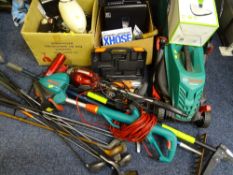 GARAGE, GARDEN & HOUSEHOLD ELECTRICALS and other items including Bosch lawnmower ETC E/T