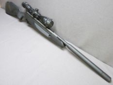 STOEGER MATT BLACK AIR RIFLE with sights and silencer