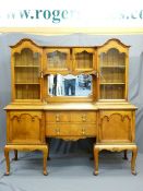 LATE 19TH CENTURY CABINET TOP SIDEBOARD with hooded top detail, central recessed mirror on a break-
