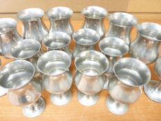 PEWTER GOBLETS - Sheffield Marked P, B, C