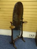 CHEVAL MIRROR polished with quirky circular side shelves