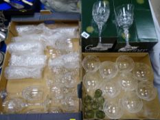 GALLWAY IRISH CRYSTAL, two boxed sets and other glassware