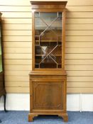 REPRODUCTION MAHOGANY BOOKCASE CABINET, single astragal thirteen pane door on a single door cupboard