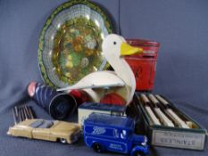 MIXED COLLECTABLES including diecast vehicles, old post box money box ETC