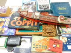 TEXACO MODEL TANKER, boxed, and a quantity of board games